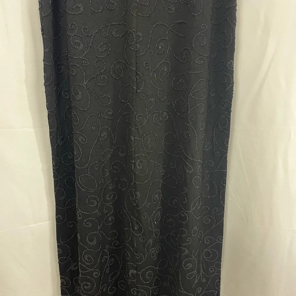 ALEXIA ADMOR Black Stretch Knit HIGH NECK Sleeveless BEADED Maxi Bodycon Dress M - Picture 9 of 11